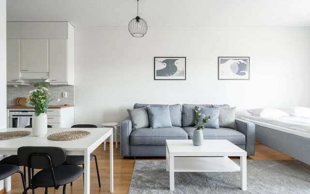Top Floor 1BR Home with Parking, Sauna and Balcony