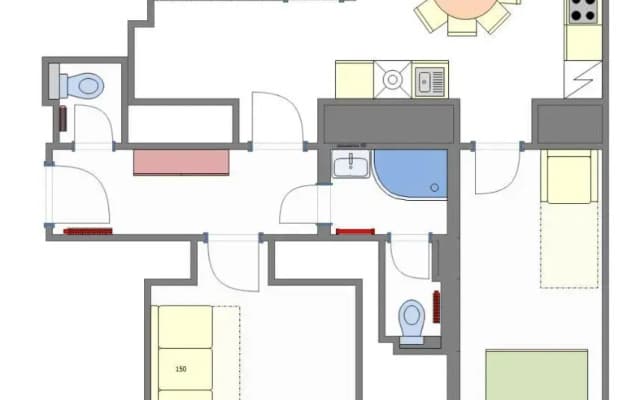 3BDR RUTERRA Apt with Table Football