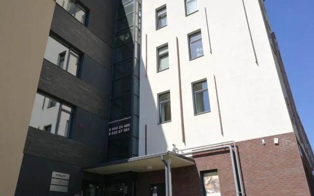 Vilnius apartment with stained glass