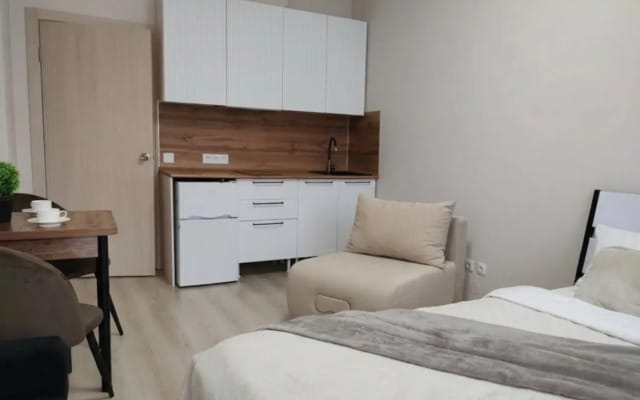 Квартира КакДома студия в 6 минутах от метро Ботаническая с 2 отдельными спальными местами