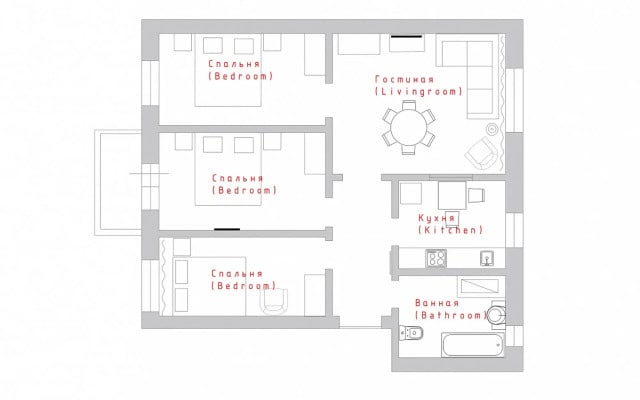 Квартира GM Apartments Просторная Четверка на Патриарших