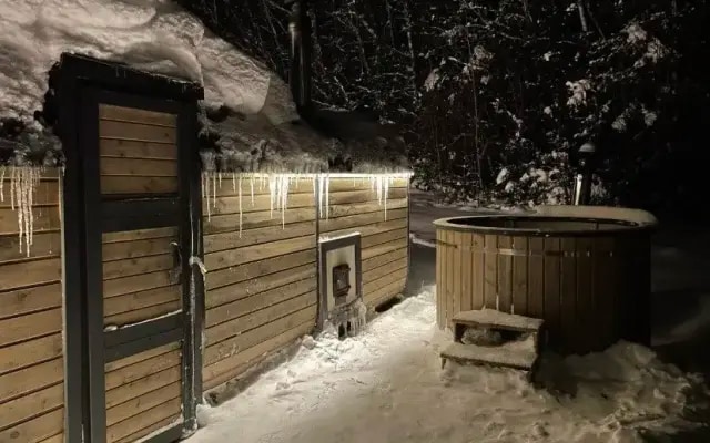Гостевой дом А-Фрейм с камином и купелью
