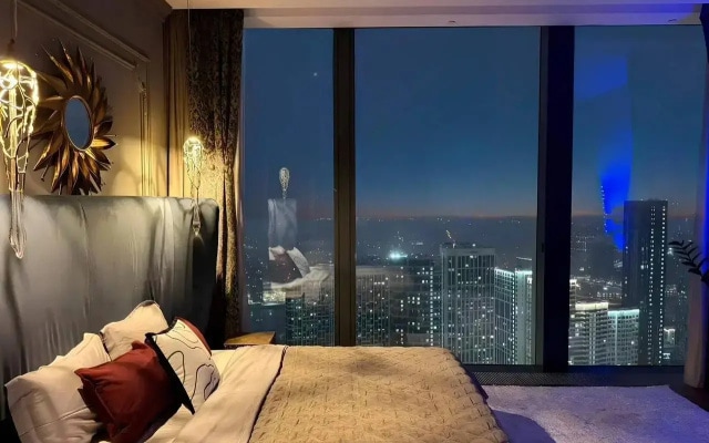 Апартаменты Sky City Moscow Уютная Студия на 43 этаже с видом на закат! Lux дизайн! Виден весь город!