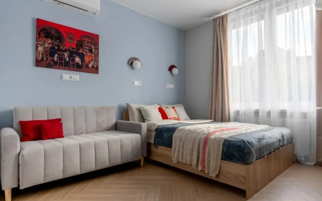 Дизайнерская квартира студия 4flats A LA RUS в ЖК Галактика Премиум — стиль и комфорт у центра Санкт-Петербурга