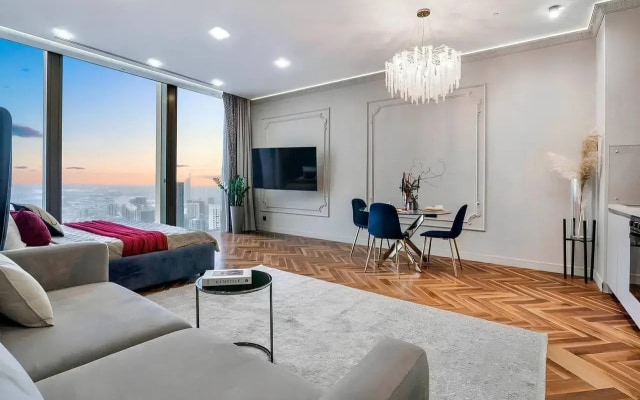 Апартаменты Sky City Moscow Уютная Студия на 43 этаже с видом на закат! Lux дизайн! Виден весь город!