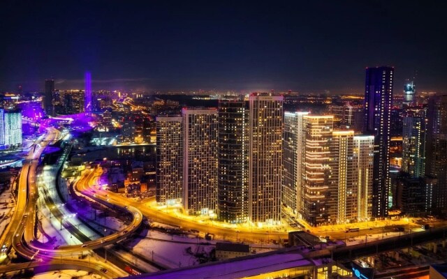 Апартаменты Топ вид из кровати на Москву