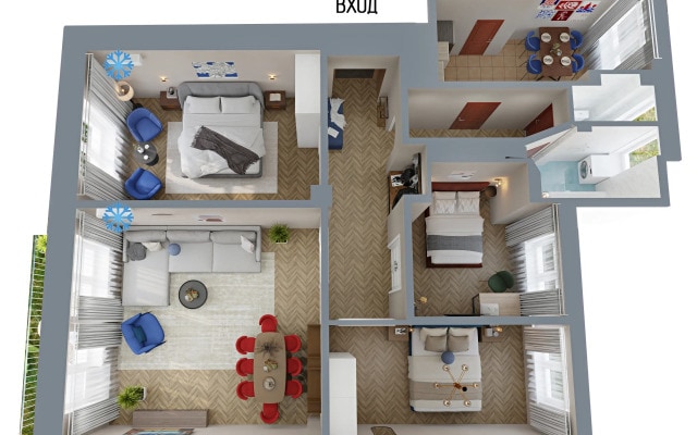 Квартира GM Apartments Жемчужина GM Apartments c Атмосферным Видом