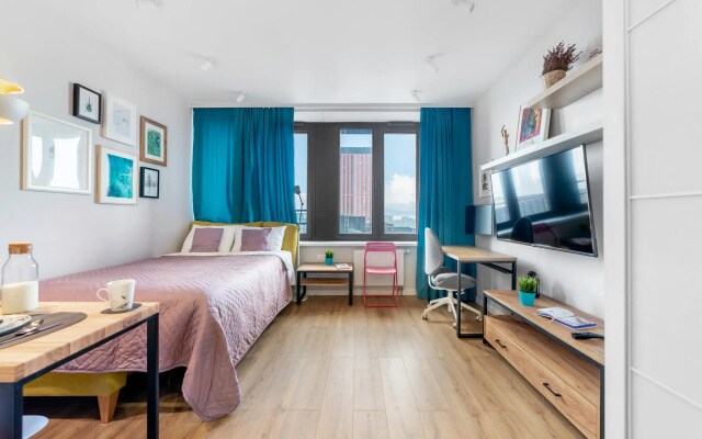 Апартаменты SMART LOFTS | Aquamarine | Вид с 24 этажа на закат | ЖК бизнес-класса