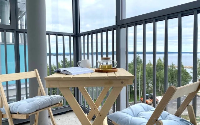 Апартаменты Hygge Karelia c видом на озеро в ЖК со своей набережной